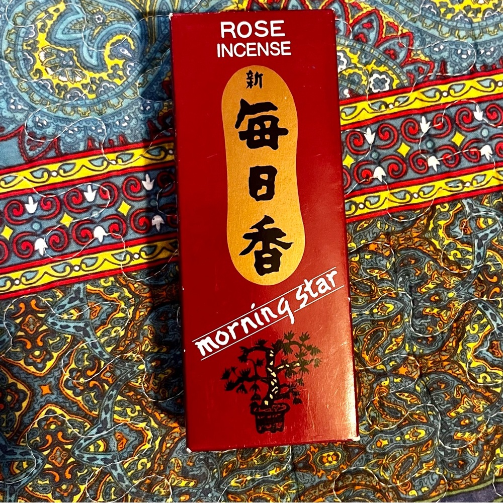 🌹 Rose Incense Morning Star box of 150 Japan made holder included inside box